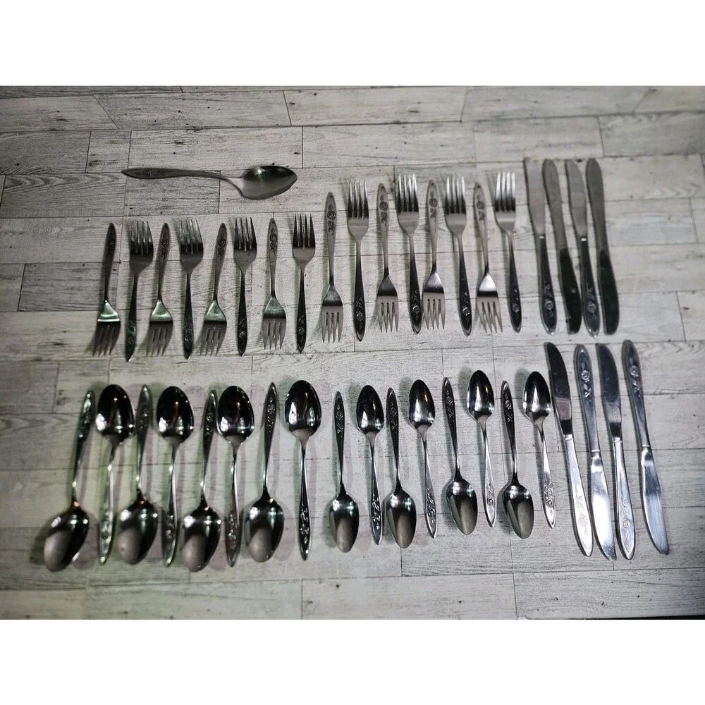 Vintage ONEIDA Betty Crocker MY ROSE Flatware Lot of 41 Community Stainless